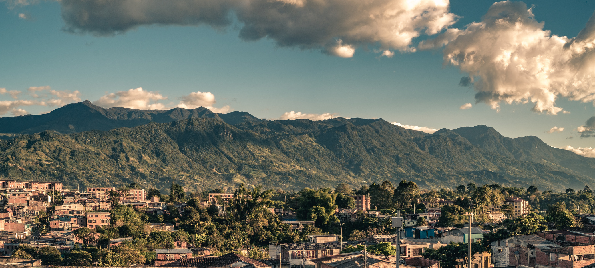 Armenia, Quindio Colombia, and its eastern mountain range